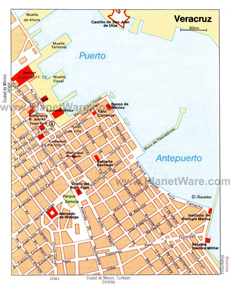 veracruz mexico map with attractions